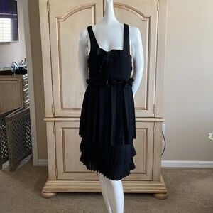 See By Chloe Italy Accordion Pleats Assymetrical Chiffon Layered Dress NWOT 6